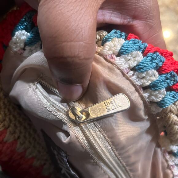 The Sak Originals Multicolored Shoulder Drawstring Purse Stripe Hobo Bag BOHO - Picture 7 of 10